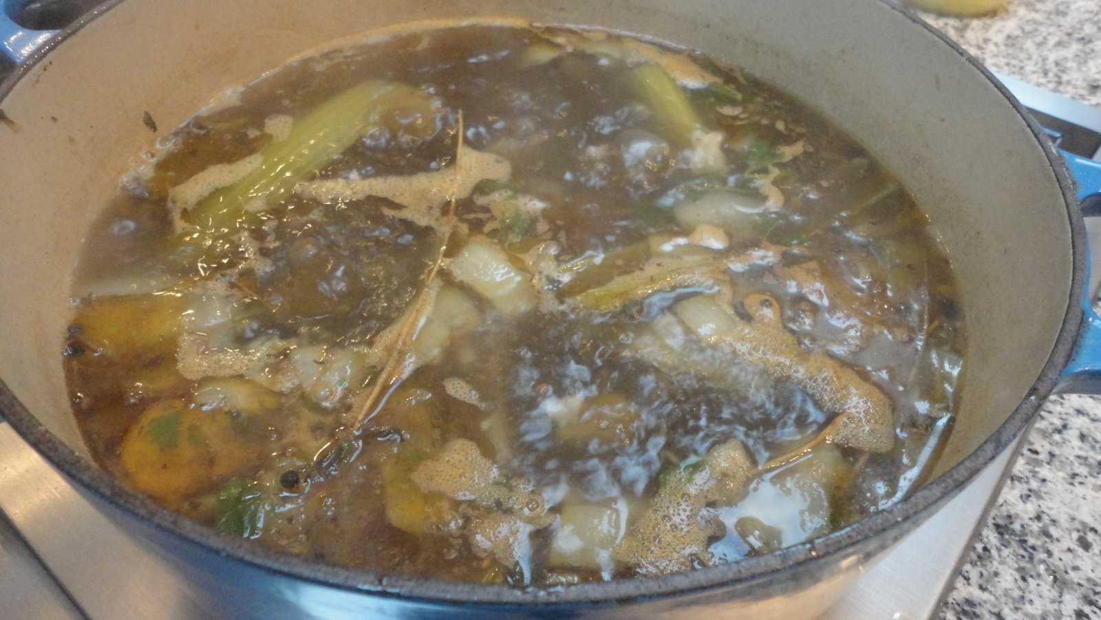 Paleo Roasted Bone Marrow Soup Broth